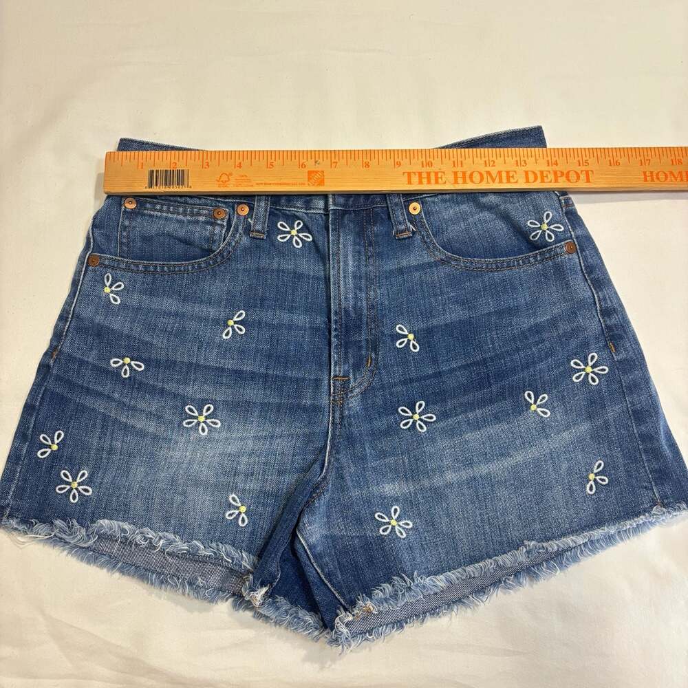Madewell The Perfect Jean Short Daisy Embroidered Denim Shorts Size 27 - Picture 3 of 5